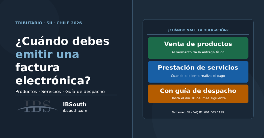cuando emitir factura electronica chile